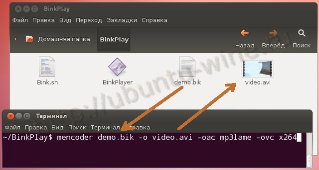 Converter bik to avi on Ubuntu